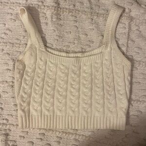Windsor Ivory Cable Knit Crop Top